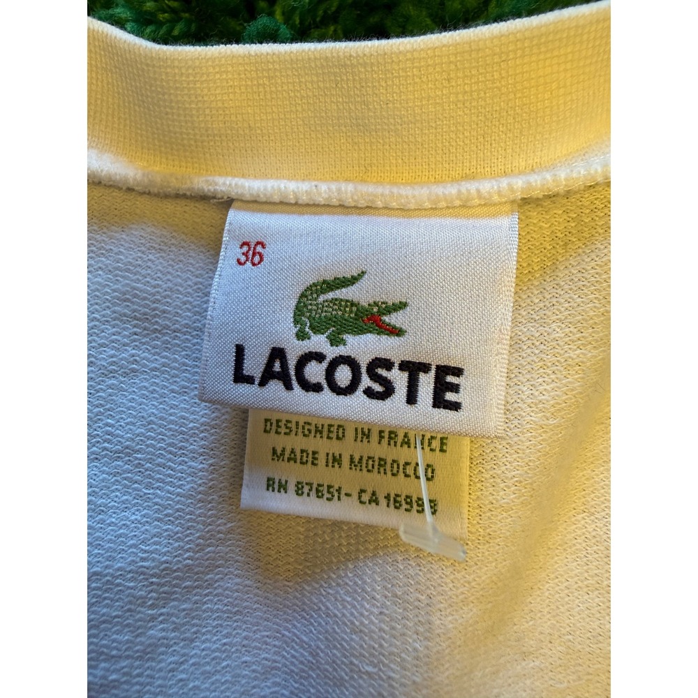 Lacoste T-Shirt Dress Womens 36 White Good V-Neck Drawstring Waist Pocket Logo - Picture 3 of 9